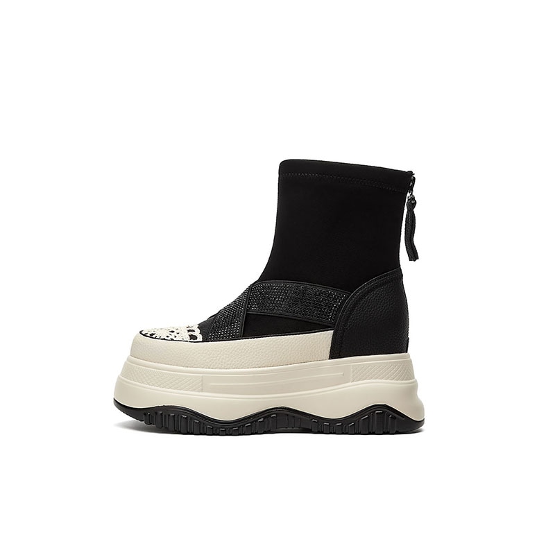 达芙妮 DAPHNE DAPHNE PU Fabric Ankle Boots