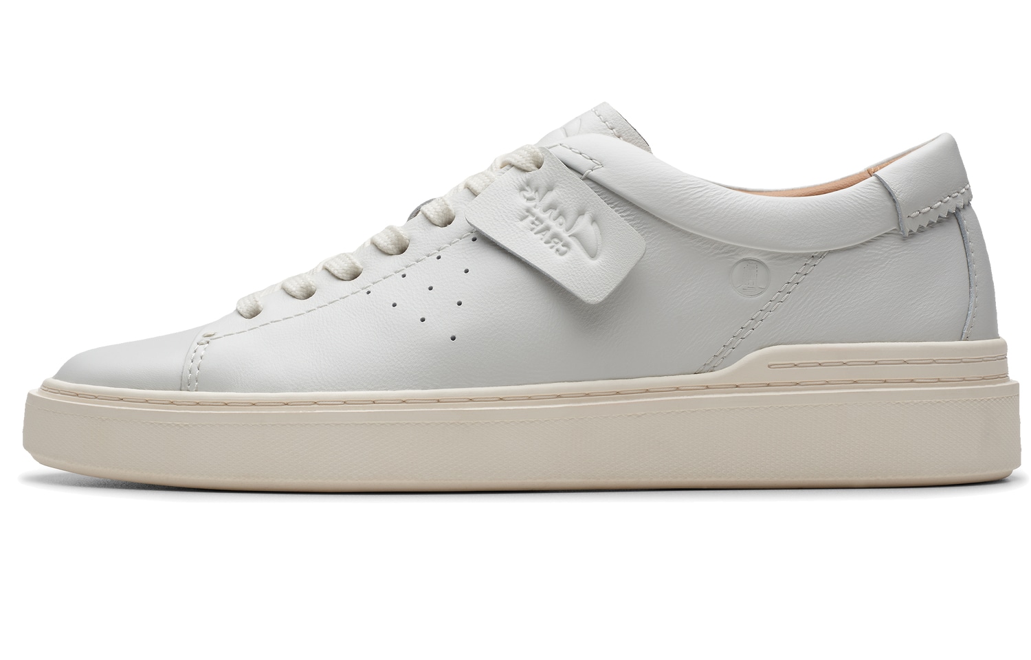 Clarks Yidong Series Leather Sneakers White