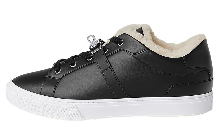 HERMES/爱马仕 Hermes Low Top Leather Sneakers Black