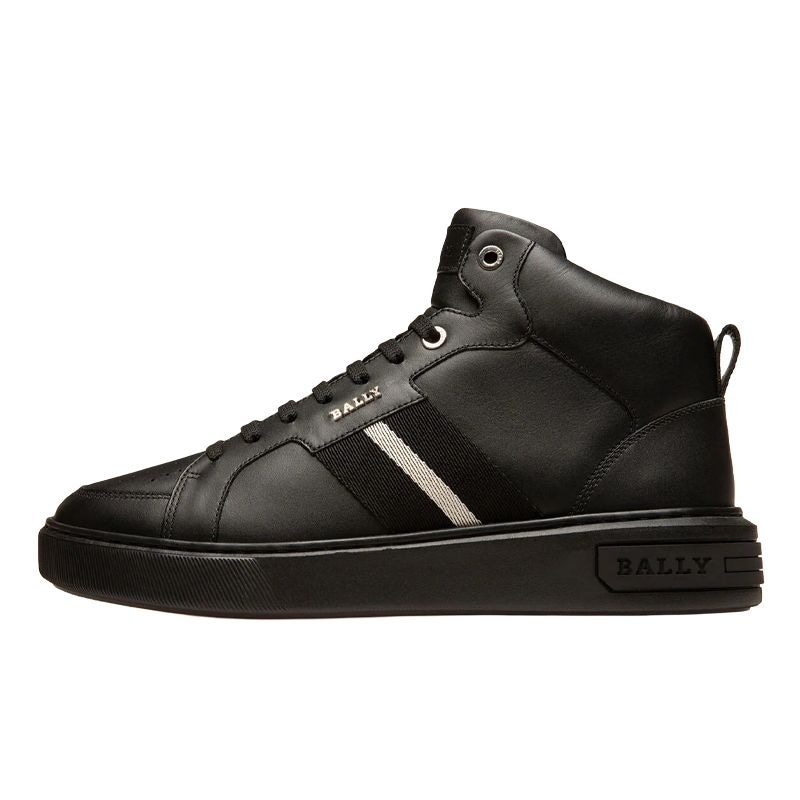 BALLY巴利 BALLY Leather Lace-Up Sneakers Black