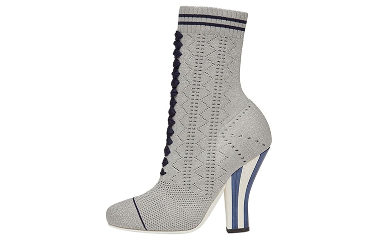 FENDI/芬迪 Fendi Knit Fashion Ankle Boots Grey