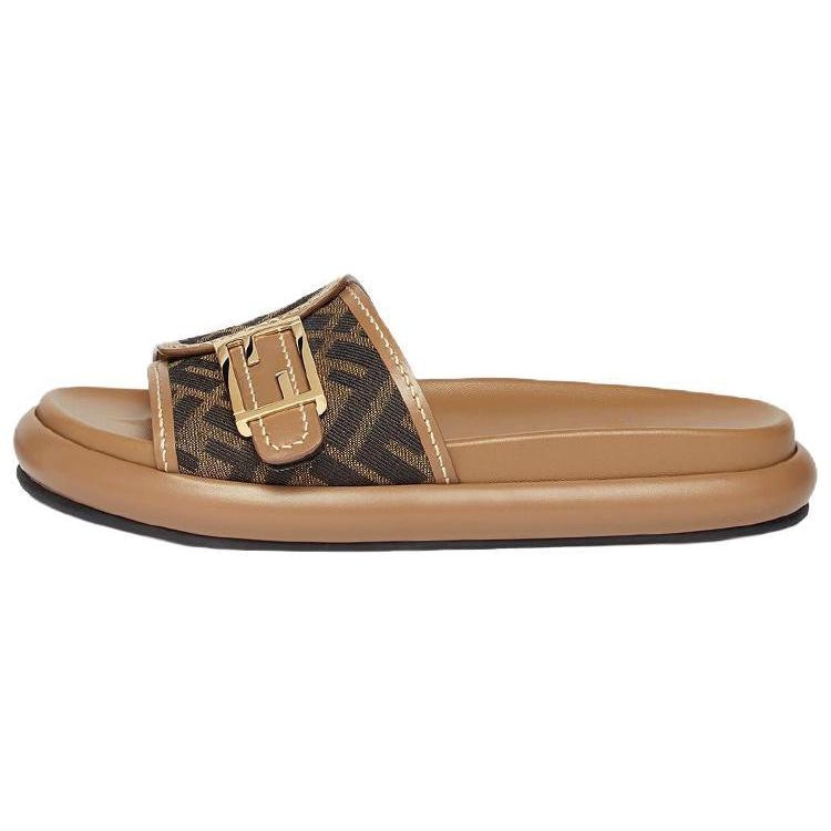FENDI/芬迪 Fendi Baguette Slides Brown