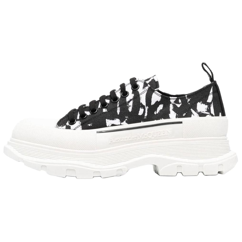 Alexander McQueen Tread Slick Lace-Up Thick Sole Black White