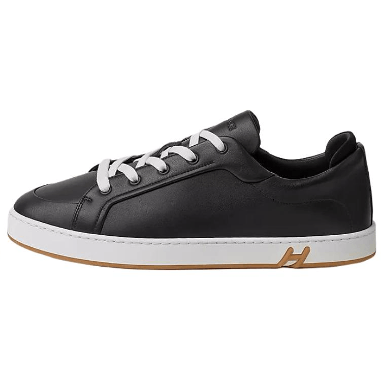 HERMES/爱马仕 Hermes Calfskin Round Toe Low Sneakers Black
