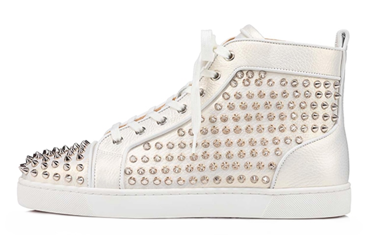Christian Louboutin/路铂廷 CL Platinum Stud High-Top Sneakers White