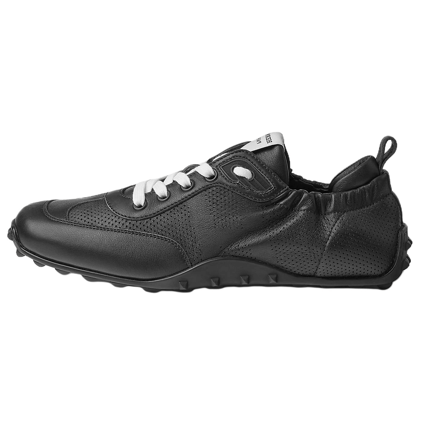 HERMES/爱马仕 Hermes Calfskin Round Toe Low Lace-Up Sneakers Black