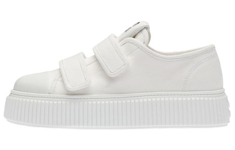 Miu Miu Denim Velcro Sneakers White