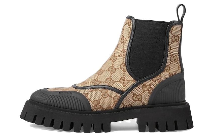 GUCCI/古驰 Gucci Chelsea Boots Beige