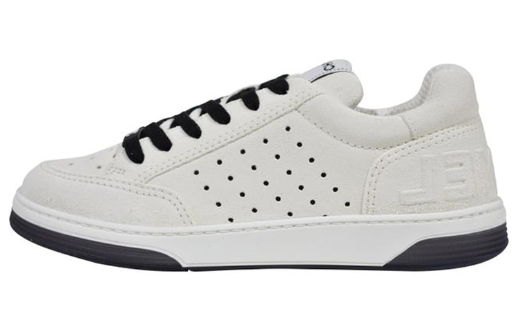 CHANEL Leather Suede Sneakers White