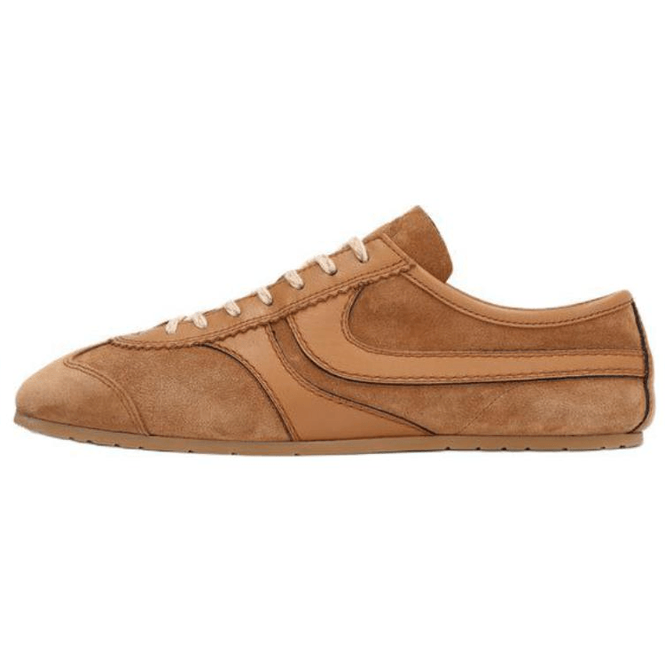 Dries Van Noten Suede Low Lace-Up Sneakers Brown