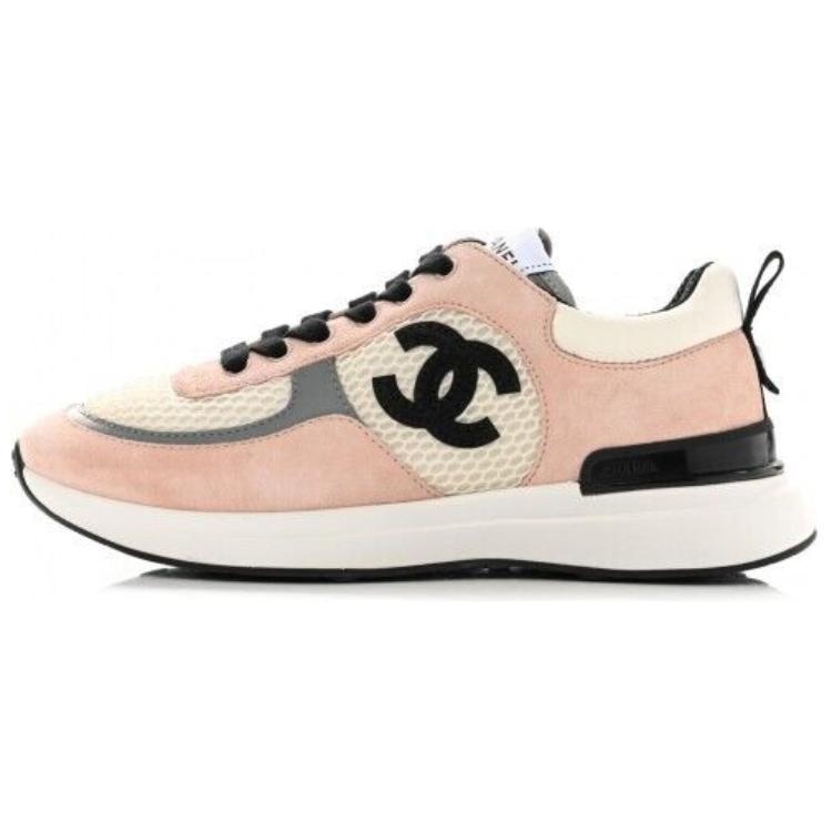 CHANEL 22P Low Sneakers Pink Black White