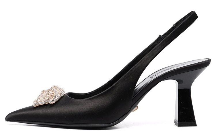 VERSACE/范思哲 Versace Medusa Wrap Heel Sandal Black