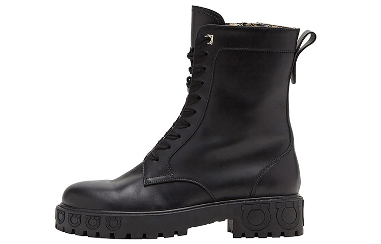 FERRAGAMO/菲拉格慕 Ferragamo Gancini Biker Boots Black