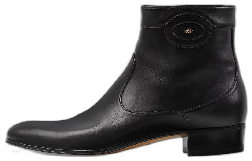 GUCCI/古驰 Gucci Leather Ankle Boots Black