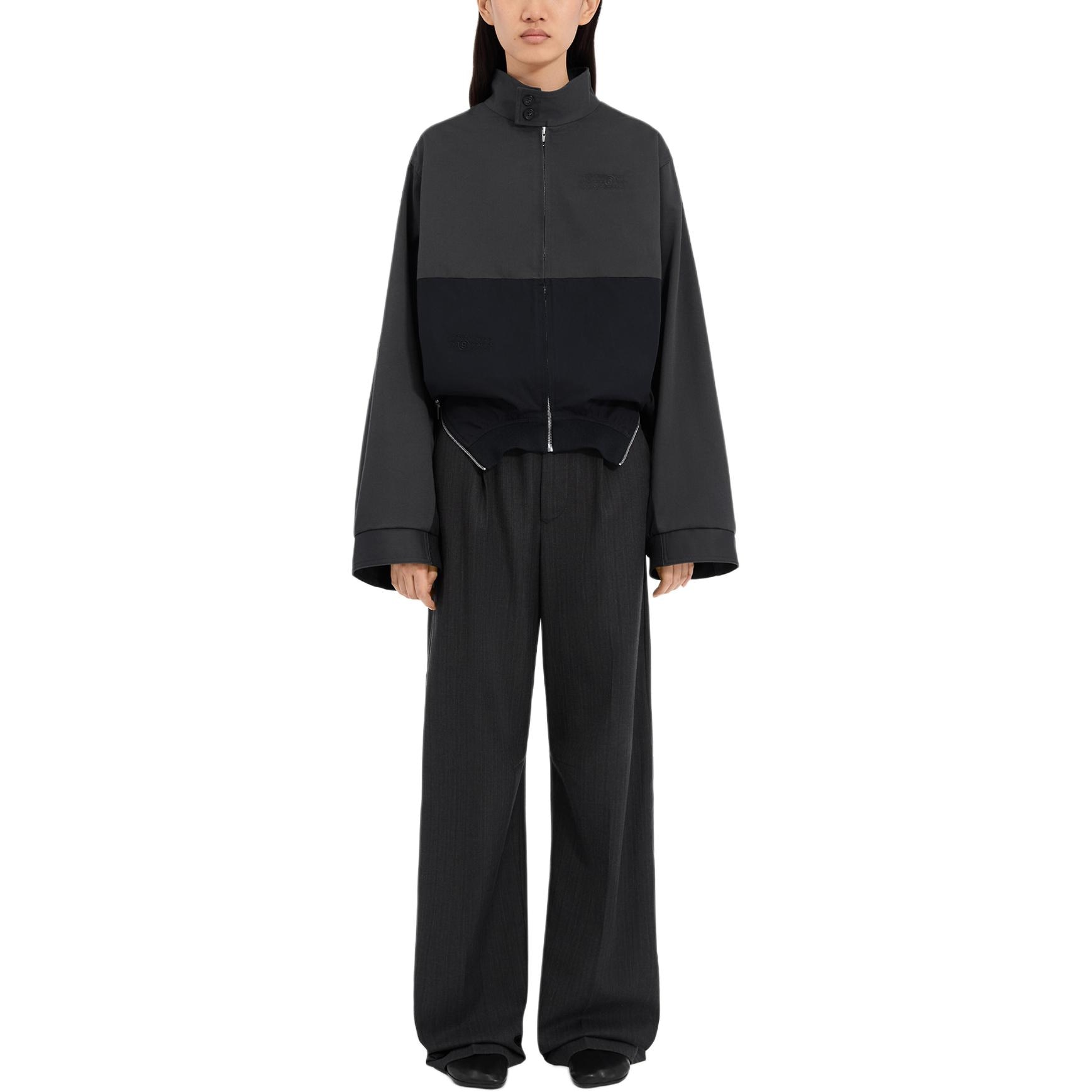 MM6 Maison Margiela MM6 SS26 Mirrored two-tone zip jacket
