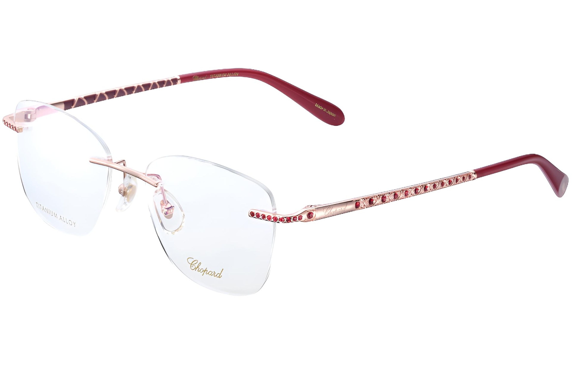 CHOPARD/萧邦 Chopard Custom Blue Red Stone Titanium Optical Glasses