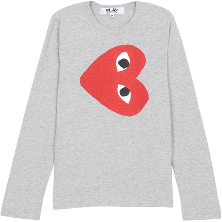 CDG Play heart women's long sleeve t-shirt T
