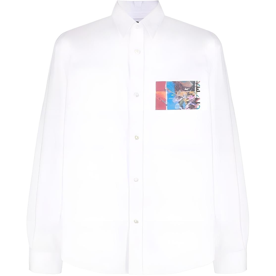 KENZO SS22 Printed Long Sleeve Shirt White