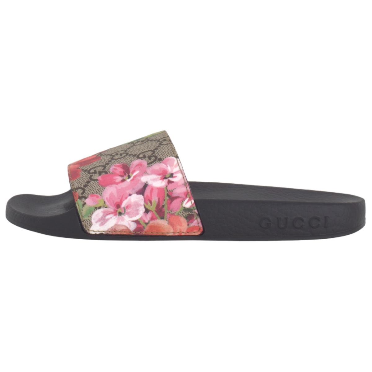 GUCCI/古驰 GUCCI Orchid Print Sandals Black