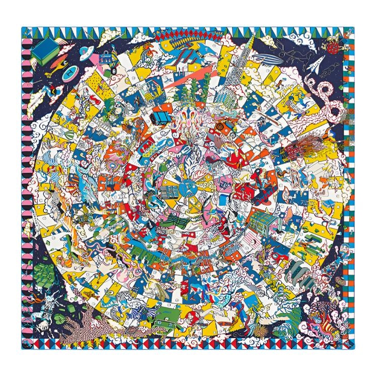 HERMES/爱马仕 Hermes Epic 140cm Scarf Shawl Blue Yellow Colorful