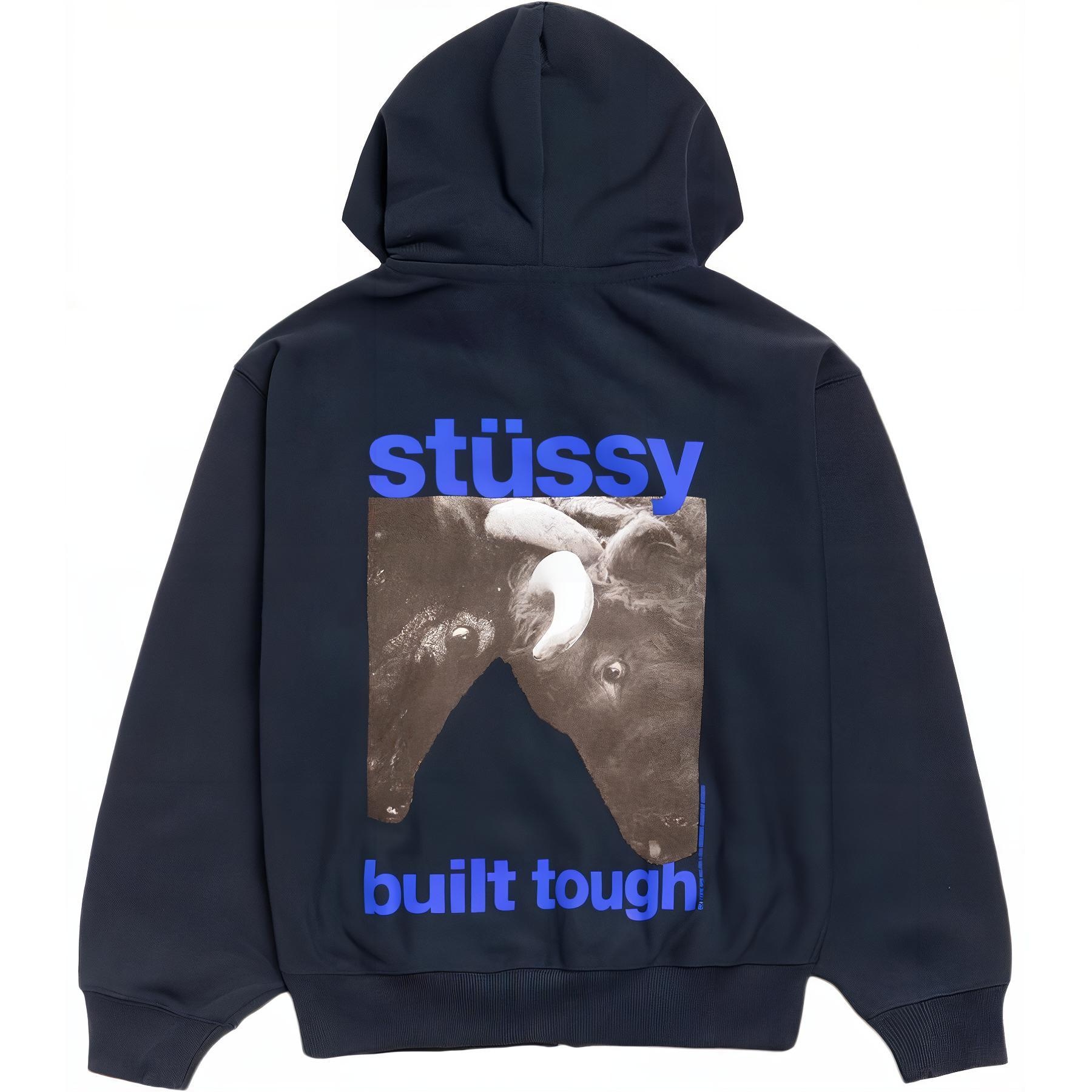 Stussy FW25 BUILT TOUGH ZIP HOODIE logo