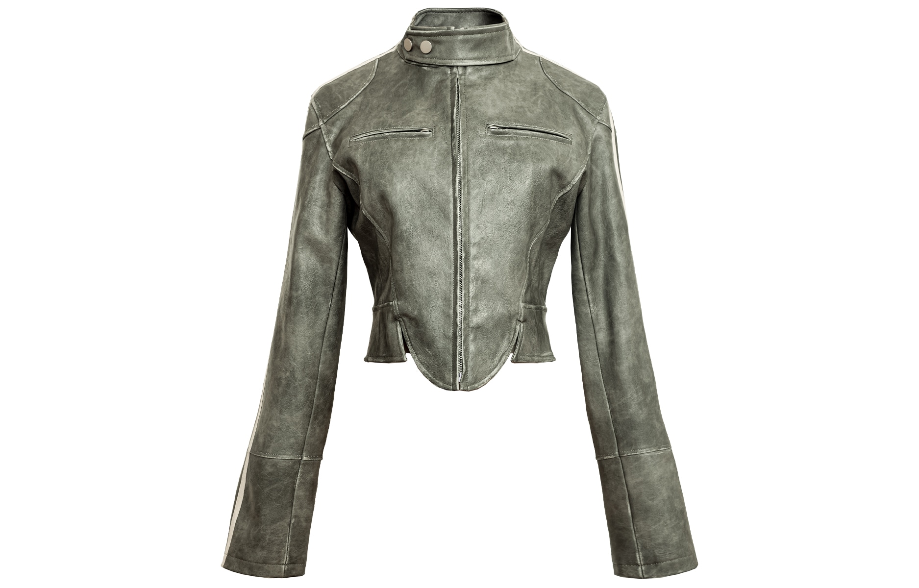 IMXS Retro Stripe Slim Leather Jacket