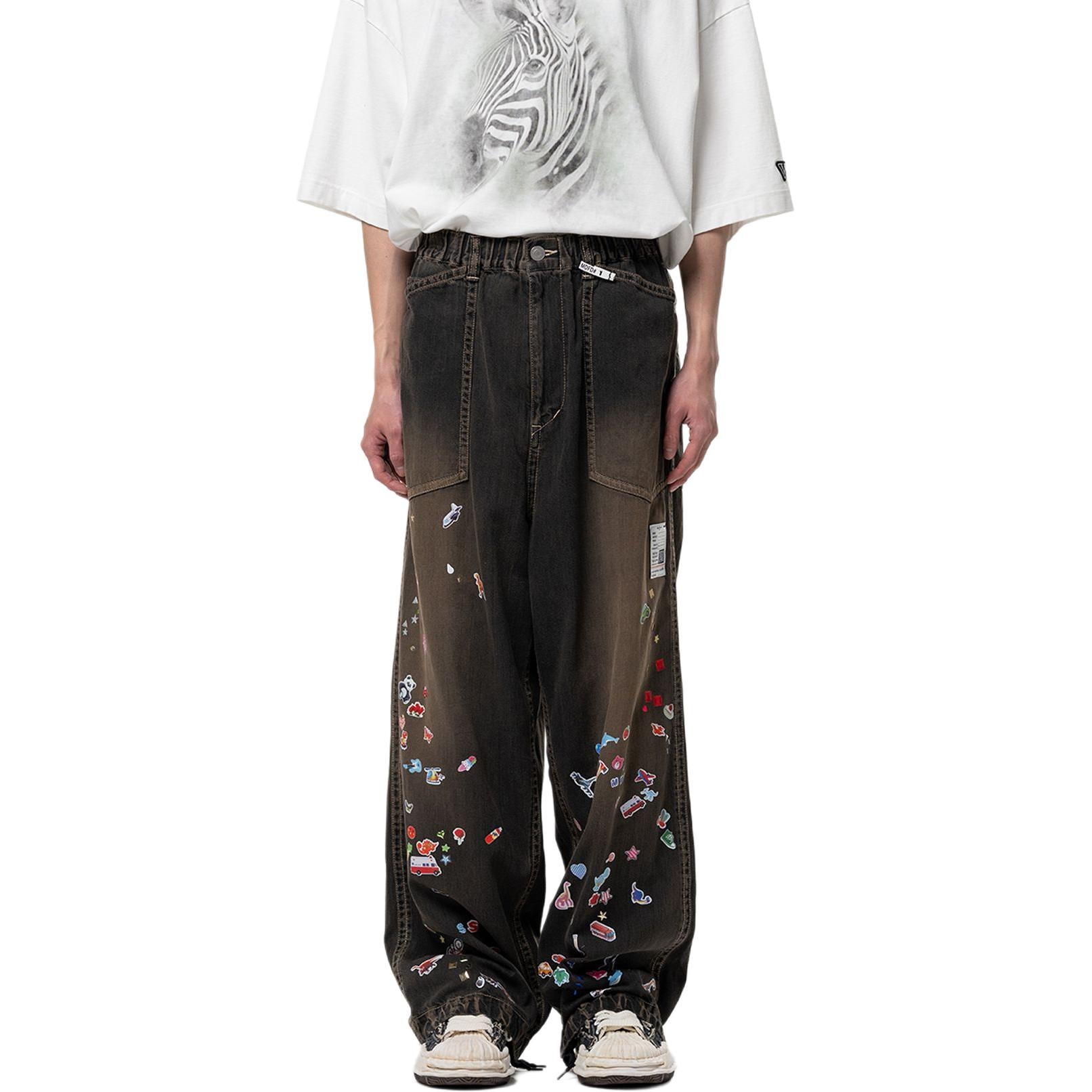 Maison Mihara Yasuhiro MMY SS26 Kids Sticker Printed Baker Denim Pants 2026