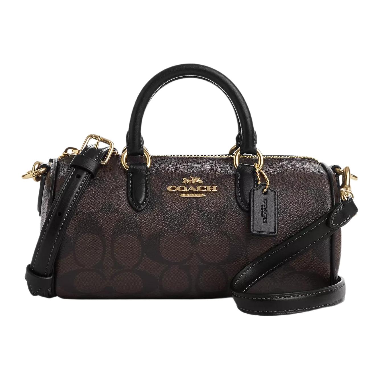 COACH/蔻驰 COACH Lacey 19 Small Boston Bag Deep Brown