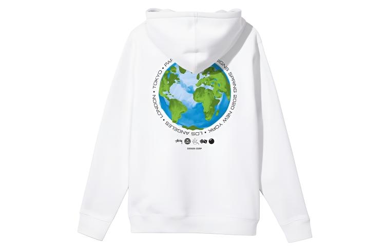 Stussy Global Design Corp Globe Pattern Hoodie