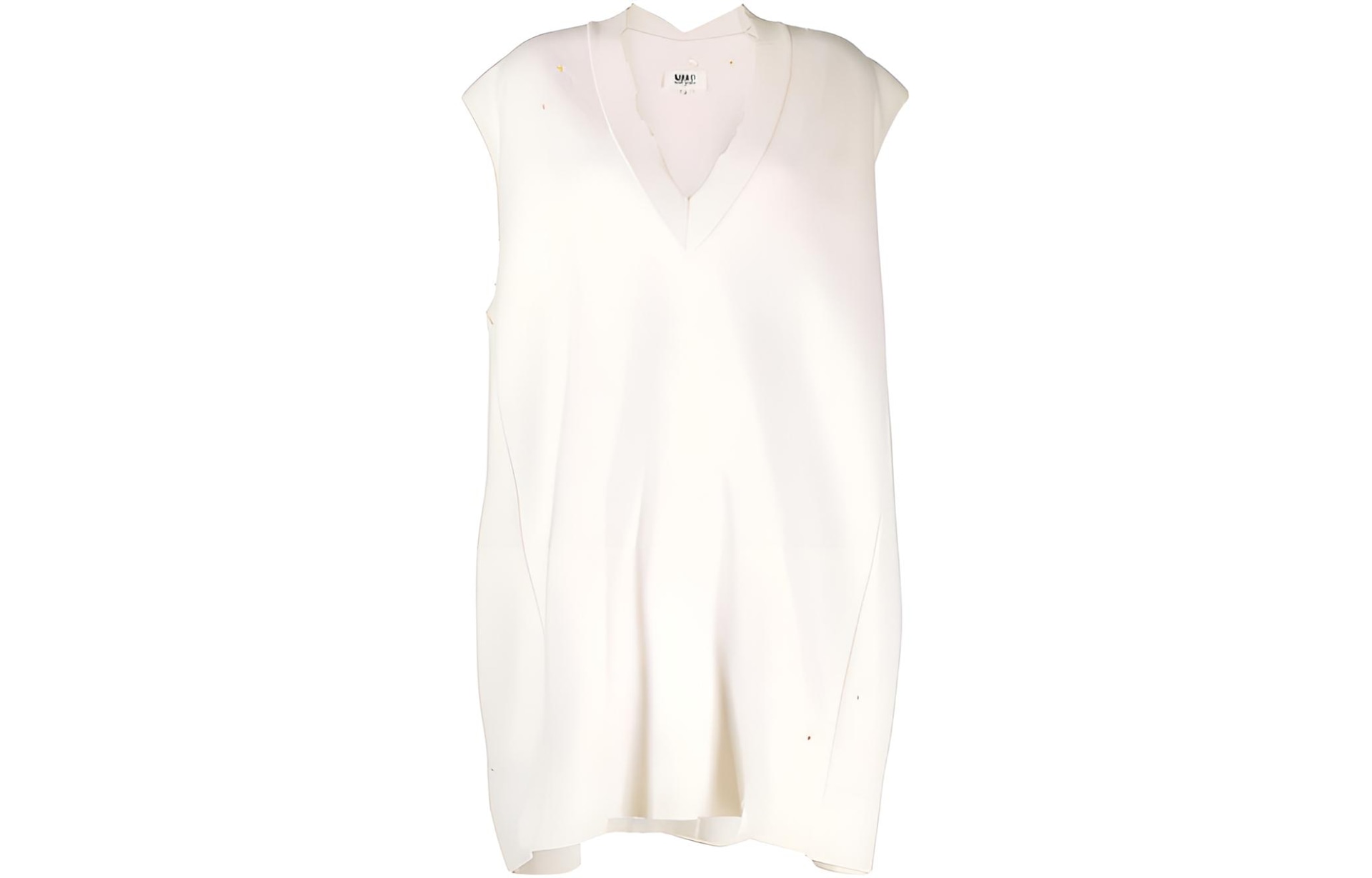MM6 Maison Margiela V-Neck Sleeveless Sweater White