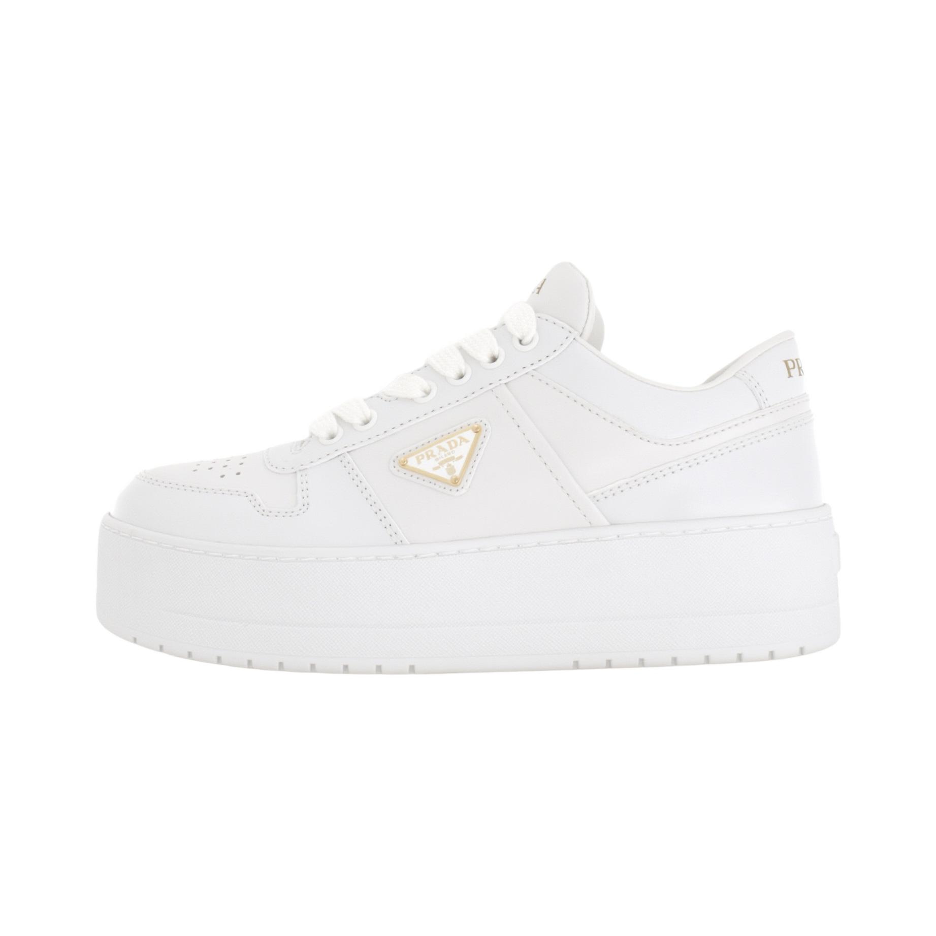 Prada Low Top Lace-Up Sneakers White