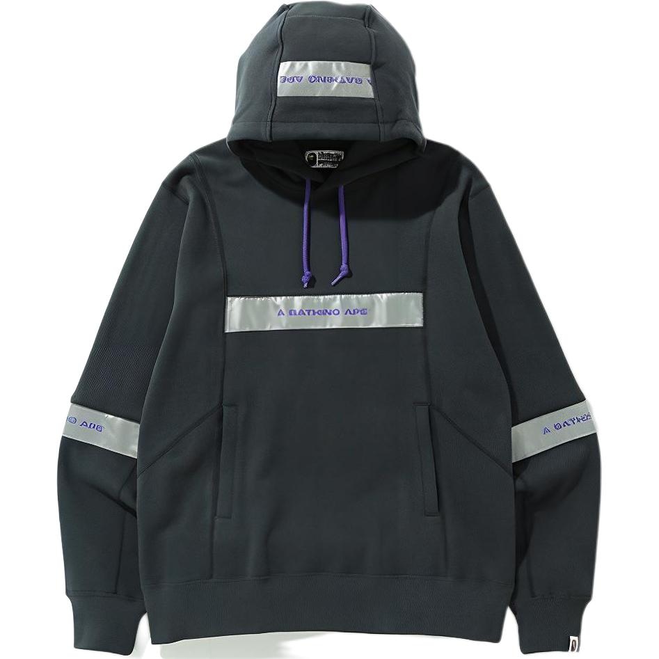 A BATHING APE BAPE Wide Patchwork Hoodie Black