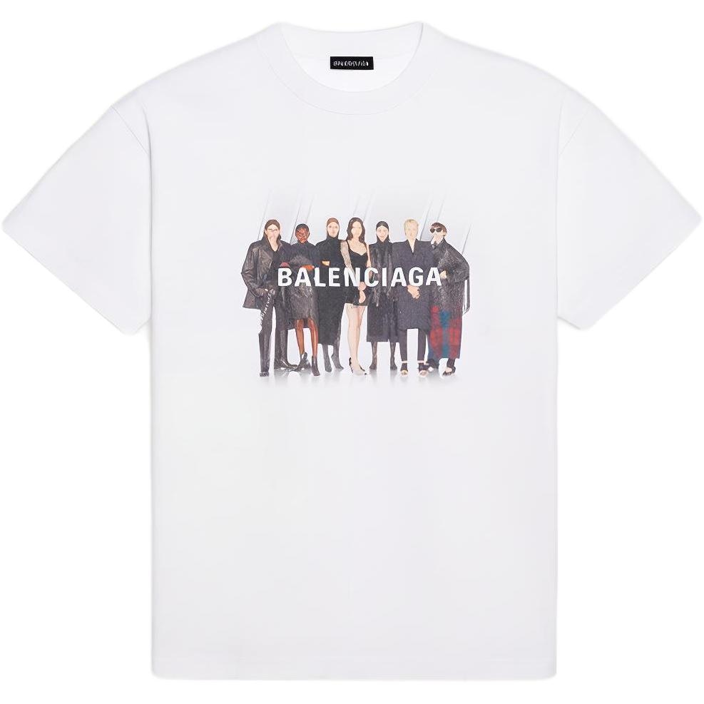 Balenciaga Logo Band Portrait T-Shirt White
