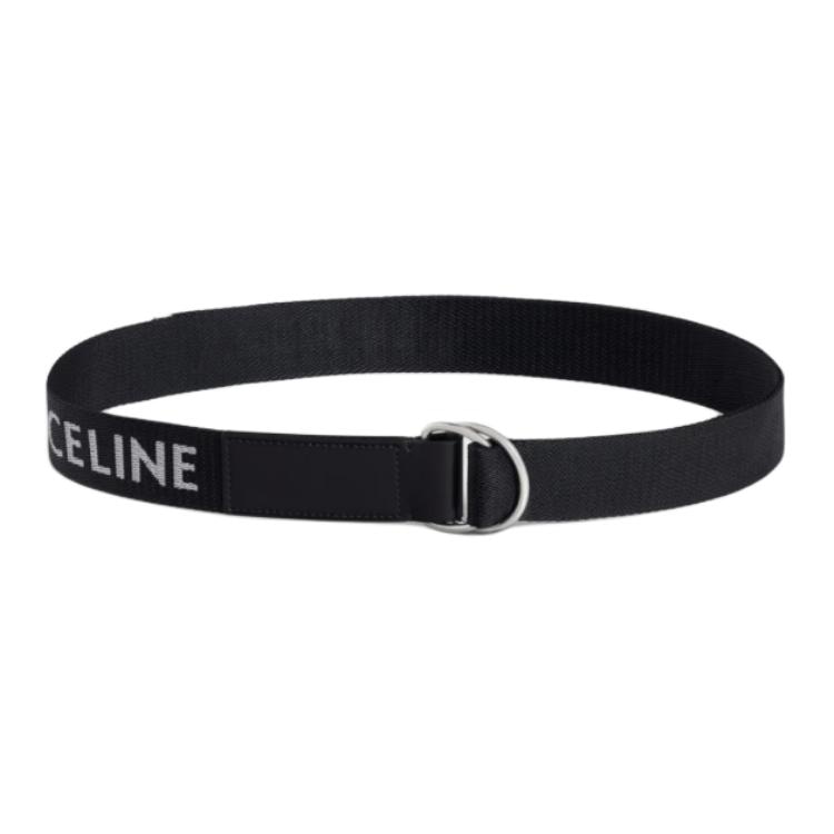 CELINE Double Ring Belt Medium Black