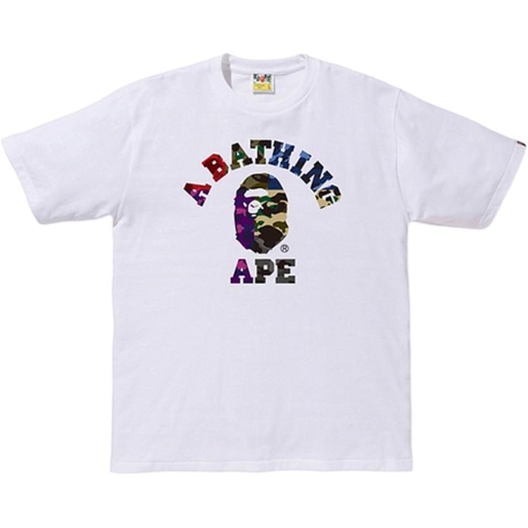 A BATHING APE BAPE Mix Camo College Tee White