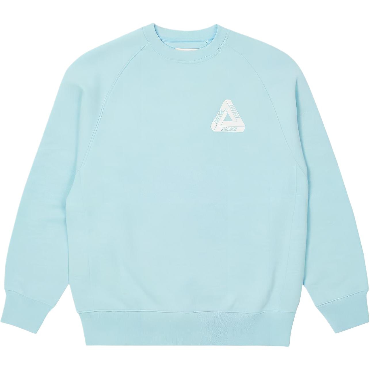 PALACE FW22 Tri-Ferg Slub Crew Light Blue Logo