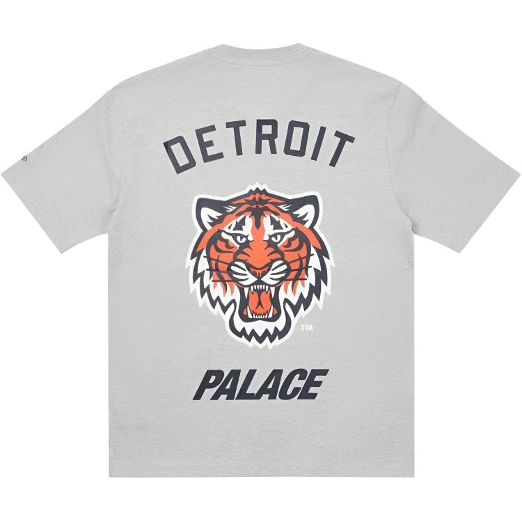 PALACE x New Era Detroit Tigers T-Shirt Grey Marl