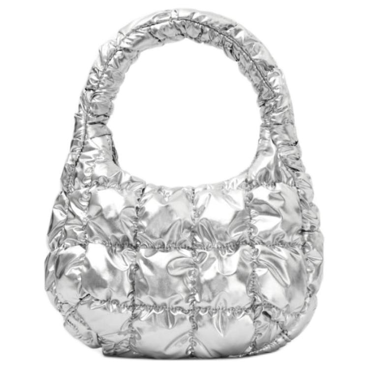 Сумки COS Quilted Mini Tote Silver