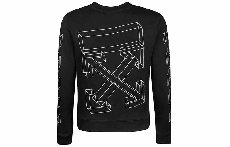 Худи OFF-WHITE Printed Cotton Sweatshirt Black