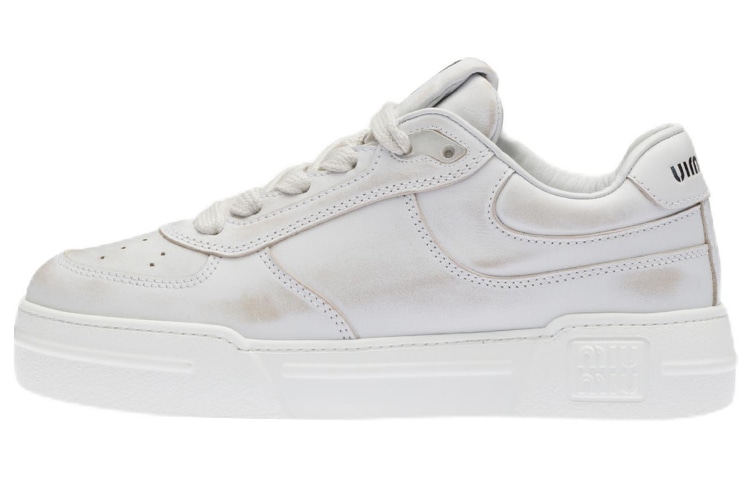 Кроссовки Miu Miu Leather Low-Top Sneakers White