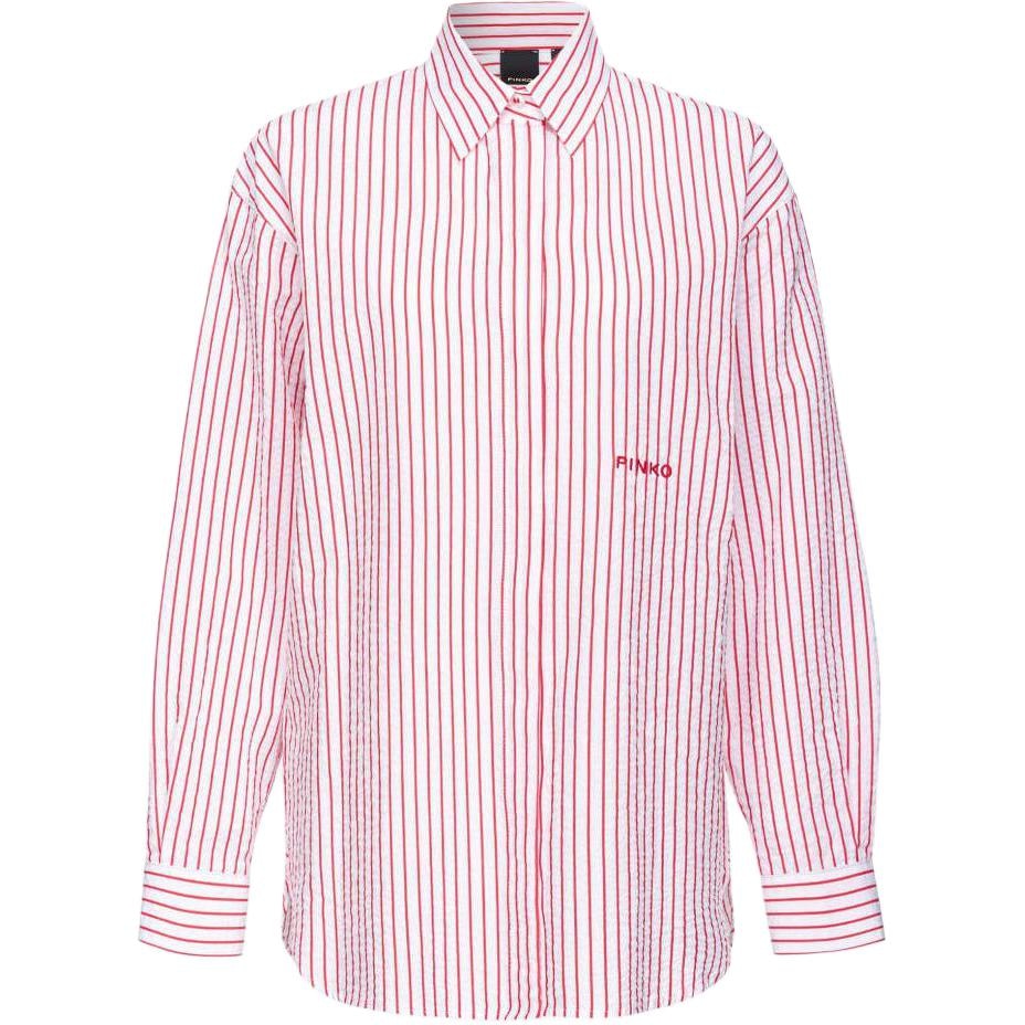 PINKO SS24 Striped Seersucker Shirt